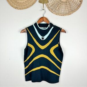 Jamie Sadock Womens Retro Graphic Golf Tennis Knit Tank Top Sleeveless